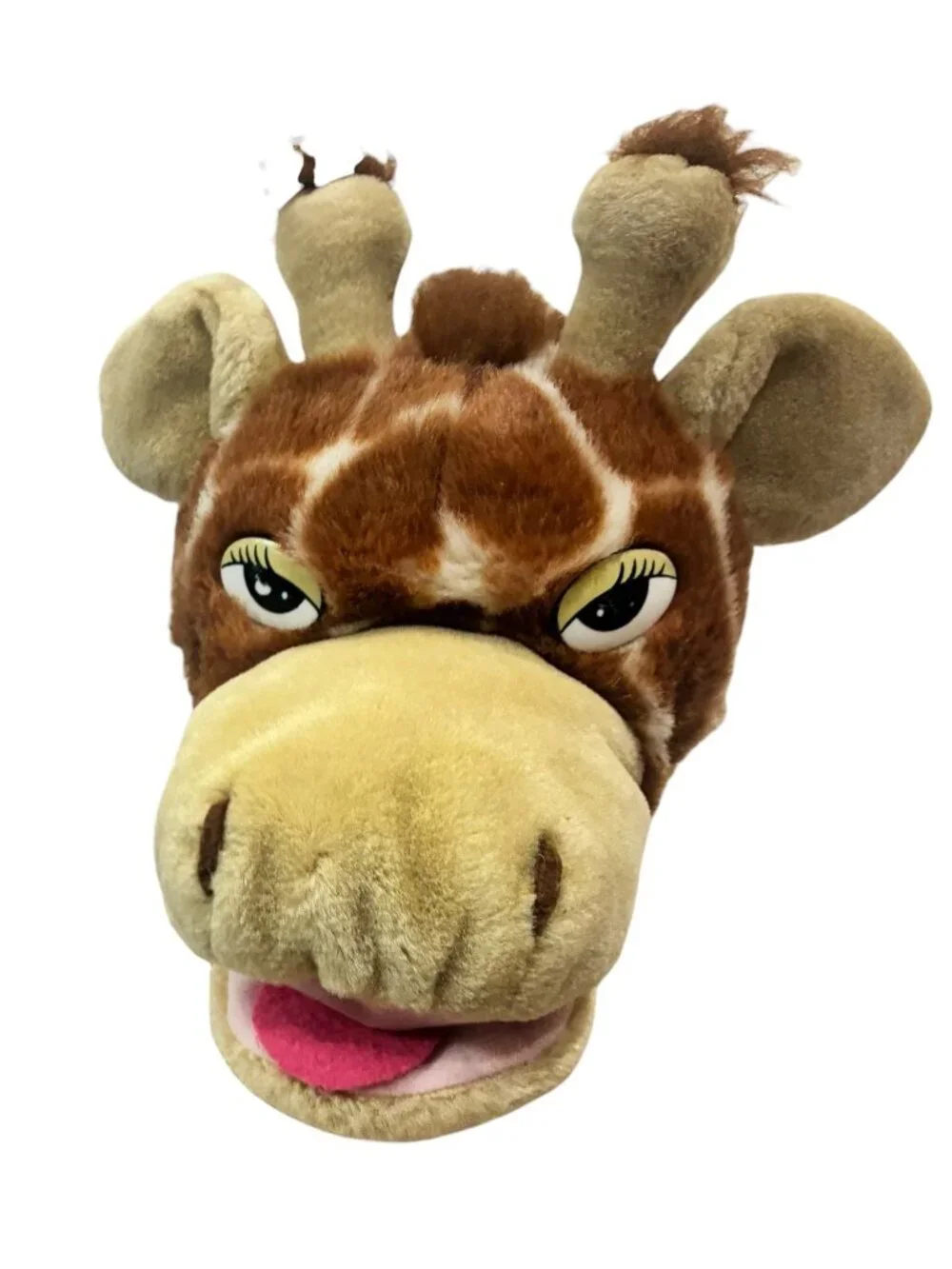 A&A Plush Giraffe Hand Puppet‎ Soft Brown & Beige Polyester Toy 12